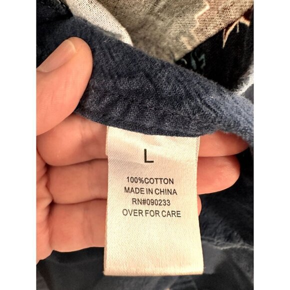 On The Byas Southwestern Button Down Shirt Cotton Blue/Red Long Sleeve Large - Picture 4 of 7